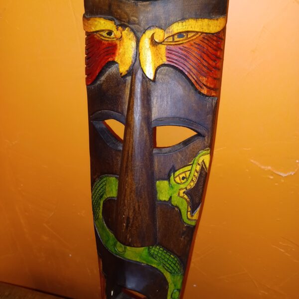 tall tribal mask w/snake