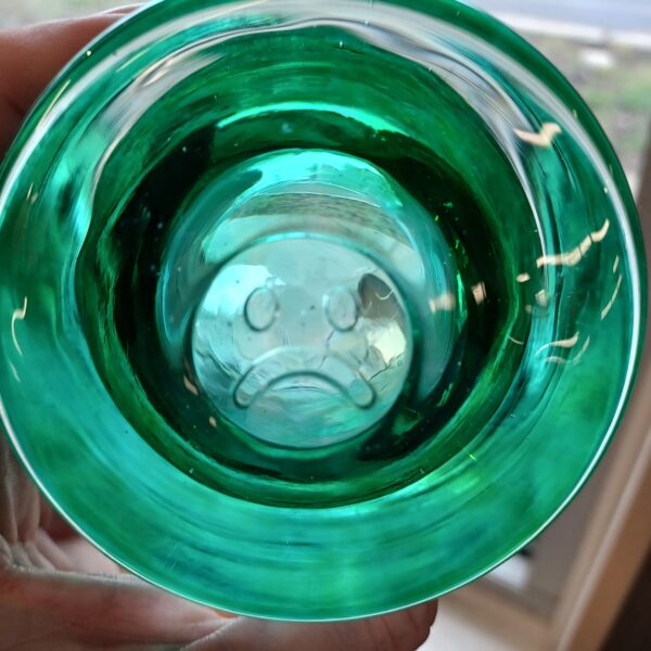 sad bastard green whiskey glass pair