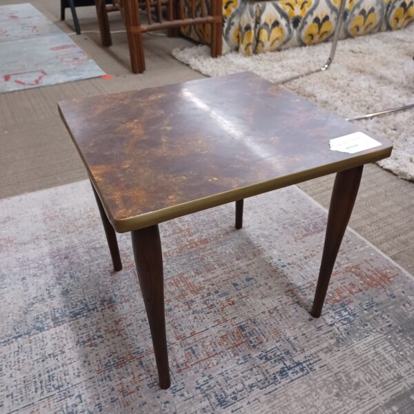 small vintage faux mica side table