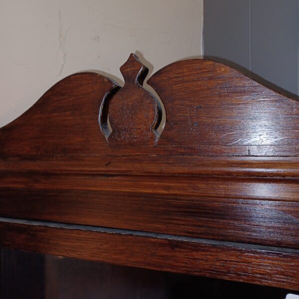 antique dark wood corner cabinet