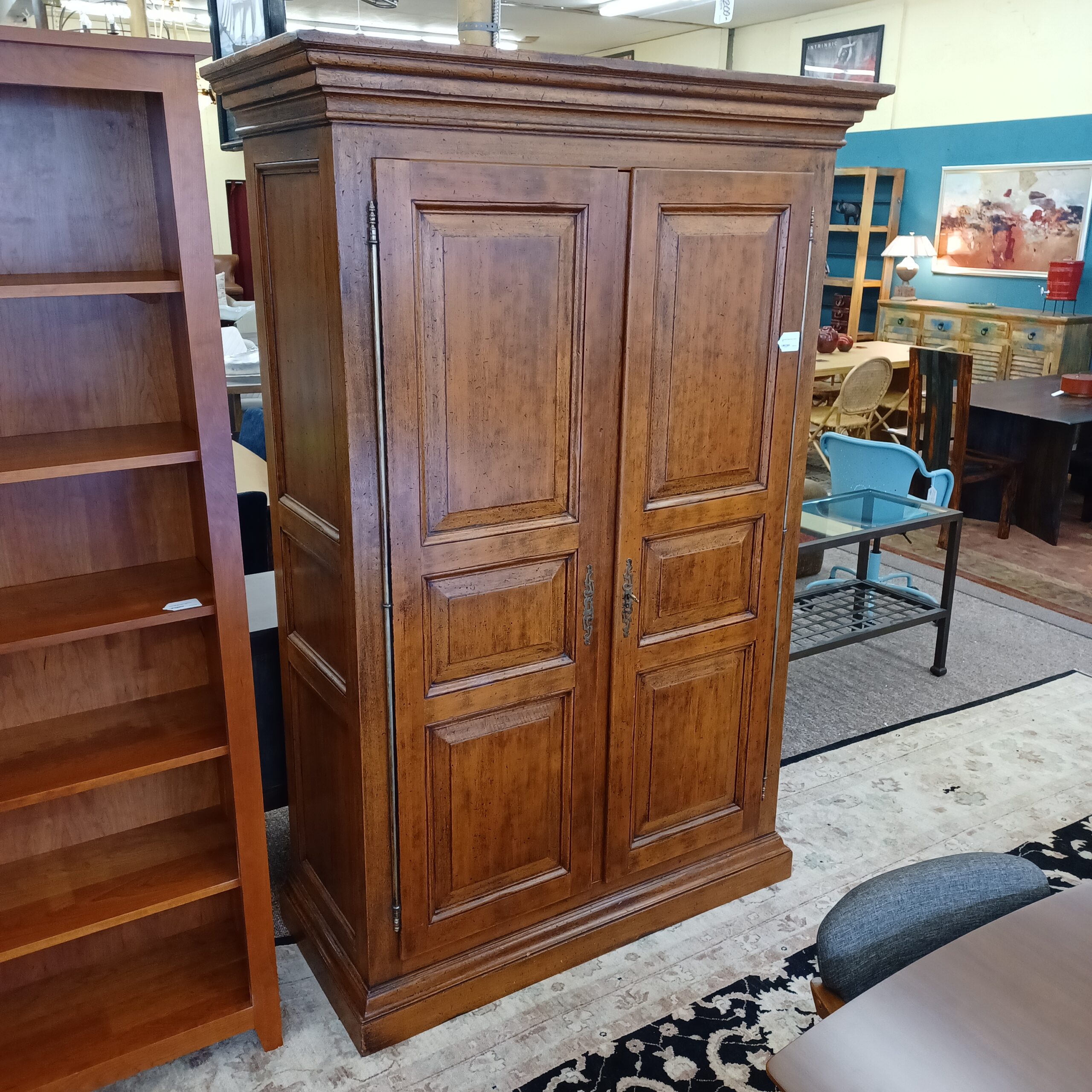 hardwood raised panel armoire