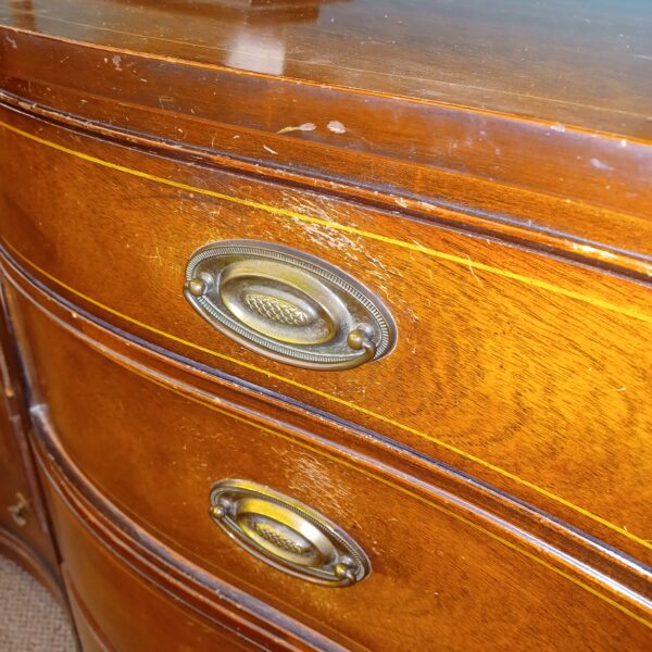 bassett hardwood serpentine lowboy (as is)