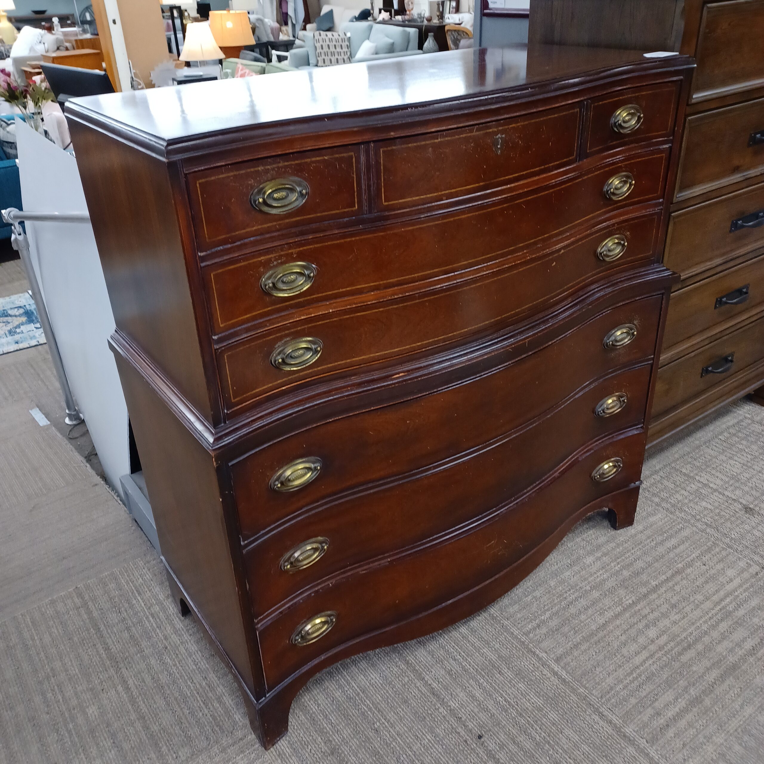 bassett hardwood serpentine highboy