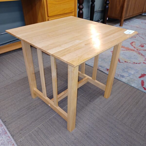 blonde wood slats side table