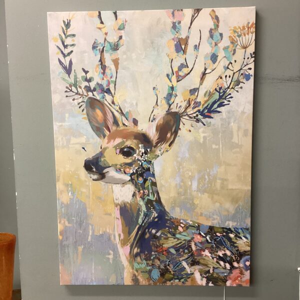 deer branches canvas art