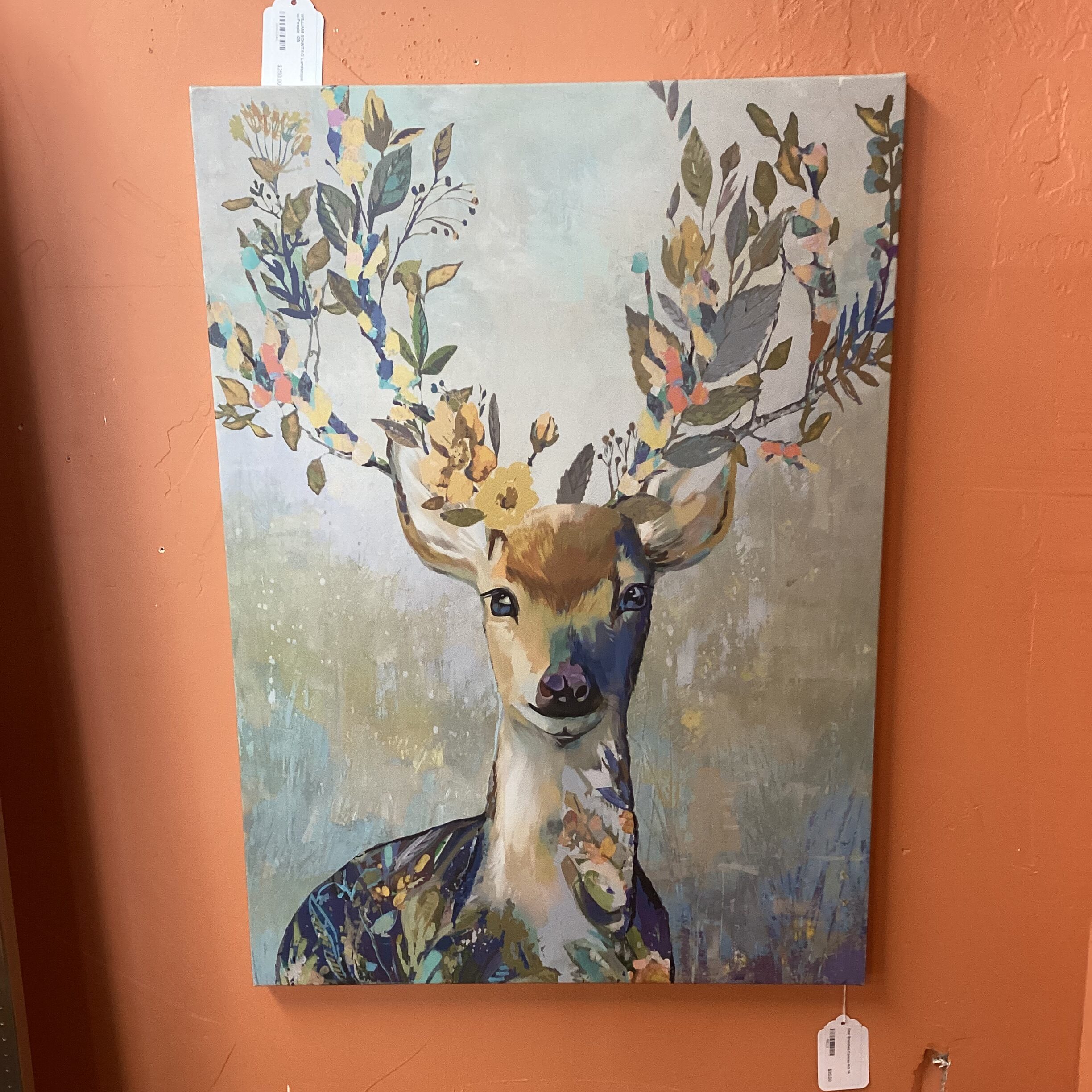 deer branches canvas art