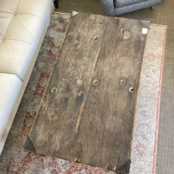 rustic heavy slab o’ wood coffee table